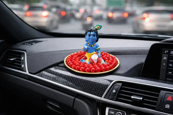 Krishna Idol for Car Dashboard Makes Your Ride Divine